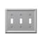 Amerelle Wall Plate, Number of Gangs: 3 gang Stamped Steel, Brushed Nickel Finish, Gray 149TTTBN - alternate 1